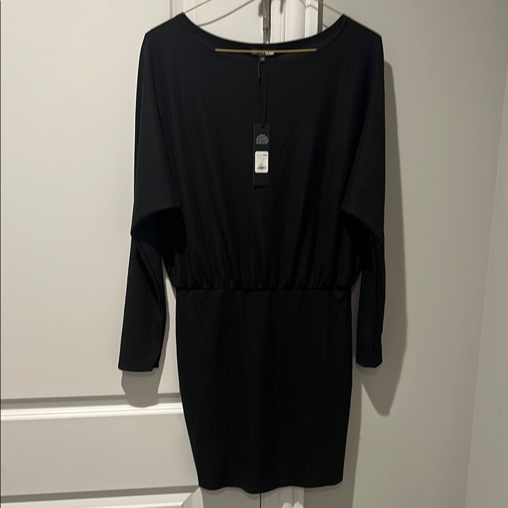 Fashion Nova Black Sheath Dress with Dolman Sleeves